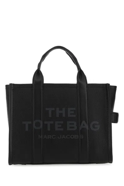 Marc Jacobs The Leather Medium Tote Bag In Black