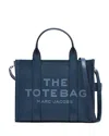 Marc Jacobs The Leather Medium Tote Bag In Blue Sea
