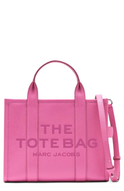 Marc Jacobs The Leather Medium Tote Bag In Bow Pink