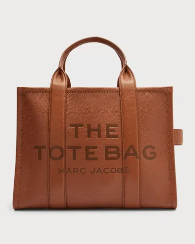 Marc Jacobs The Leather Medium Tote Bag In Brown