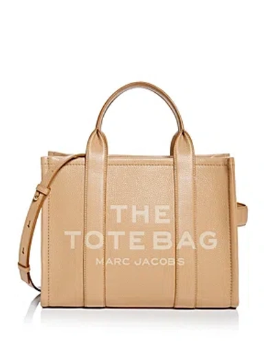 Marc Jacobs The Leather Medium Tote Bag In Camel/gold