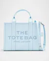 Marc Jacobs The Leather Medium Tote In Cloud Blue