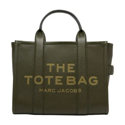 Marc Jacobs The Leather Medium Tote Bag In Forest