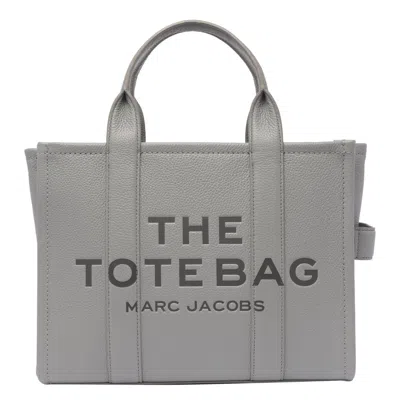 Marc Jacobs The Leather Medium Tote Bag In Gray