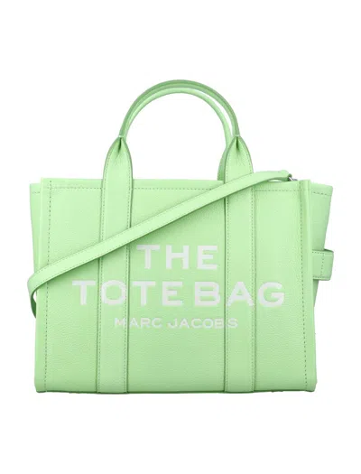 Marc Jacobs The Leather Medium Tote Bag In Green