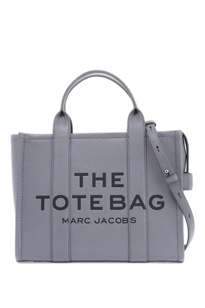 Marc Jacobs The Leather Medium Tote Bag In Grigio