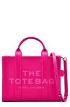 Marc Jacobs The Leather Medium Tote Lipstick Pink Handbag In Hot Pink