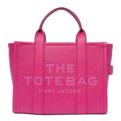 Marc Jacobs The Leather Medium Tote Bag In Hot Pink