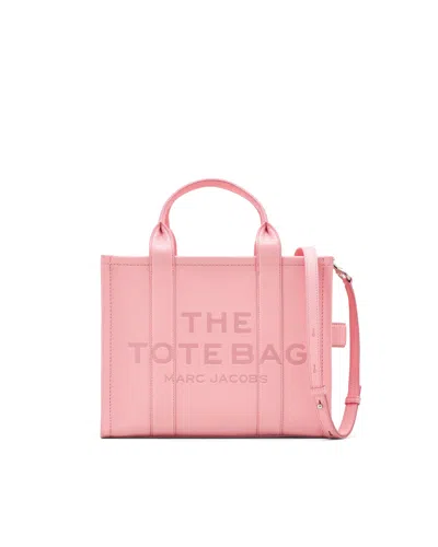 Marc Jacobs The Leather Medium Tote Bag Ribbon Pink In 669