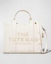 Marc Jacobs The Leather Medium Tote Bag In Silver