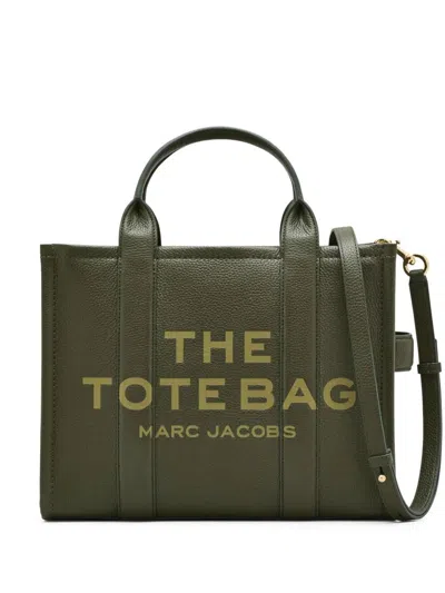 Marc Jacobs The Leather Medium Tote Bags In Green