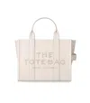 Marc Jacobs The Leather Medium Tote Cotton Handbag In Neutral