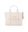 Marc Jacobs The Leather Medium Tote Cotton Handbag In Neutral