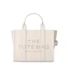 Marc Jacobs The Leather Medium Tote Cotton Handbag In Neutral