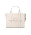 Marc Jacobs The Leather Medium Tote Cotton Handbag In Neutral