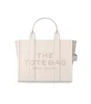 Marc Jacobs The Leather Medium Tote Cotton Handbag In Neutral