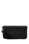 Marc Jacobs Mini Black Crossbody Bag With Engraved Logo In Hammered Leather Woman