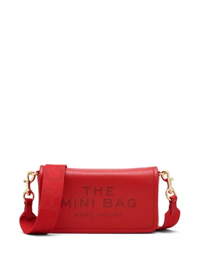Marc Jacobs The Mini Grained Leather Crossbody Bag In Red Leather
