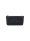 Marc Jacobs Mini Black Crossbody Bag With Engraved Logo In Hammered Leather Woman In Black