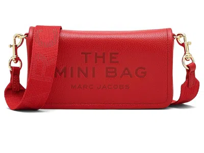 MARC JACOBS THE LEATHER MINI BAG CROSS BODY HANDBAGS TRUE RED: ONE SIZE