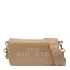 Marc Jacobs Brown Leather Shoulder Bag With Textured Finish In Sand