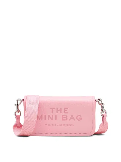 Marc Jacobs The Mini Leather Logo Crossbody In Pink
