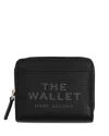 Marc Jacobs The Leather Mini Compact Wallet In Black/gold