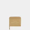 Marc Jacobs The Leather Mini Compact Wallet In Nude