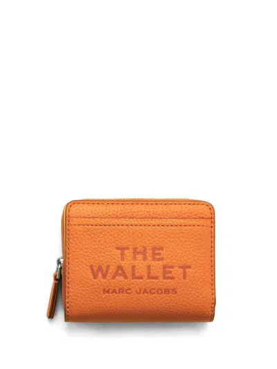 Marc Jacobs The Leather Mini Compact Wallet In Orange
