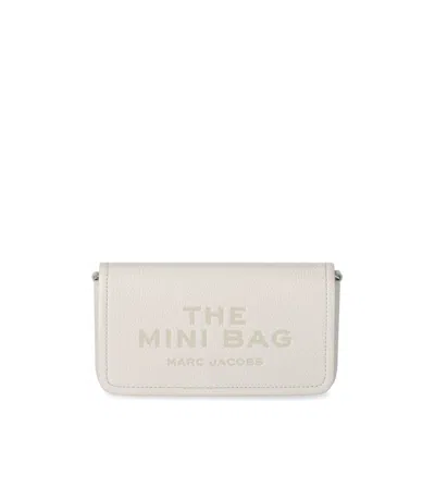 Marc Jacobs The Leather Mini Cotton Crossbody Bag In White
