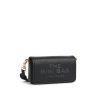 Marc Jacobs Mini Black Crossbody Bag With Engraved Logo In Hammered Leather Woman In Black