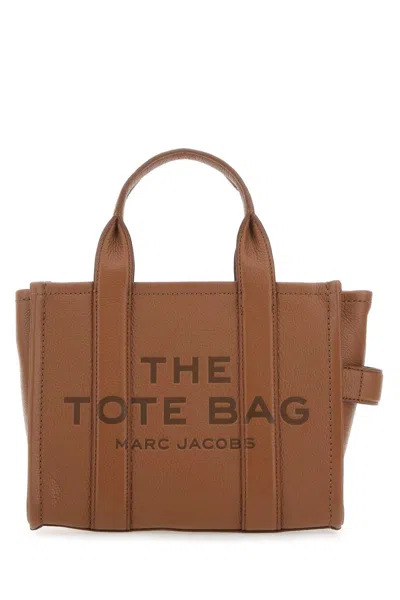 Marc Jacobs The Leather Mini Tote Argan Oil Bag In Orange
