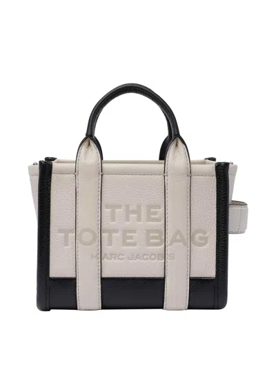 Marc Jacobs The Leather Mini Tote Bag In Blanco