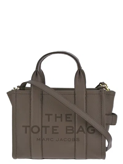 Marc Jacobs The Leather Mini Tote Bag In Grey