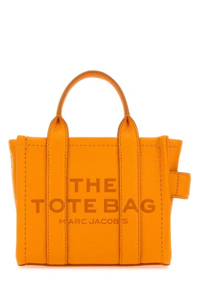 Marc Jacobs The Leather Mini Tote Bag In Orange