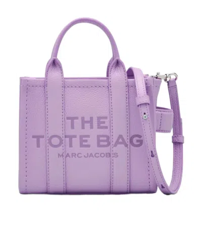 Marc Jacobs The Leather Mini Tote Bag In Purple