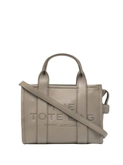Marc Jacobs The Leather Mini Tote Cement Bag In Gray