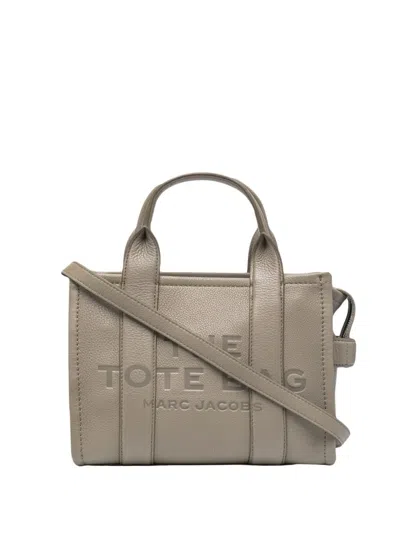 Marc Jacobs The Leather Mini Tote Cement Bag In Gray