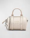 Marc Jacobs The Leather Nano Duffle Crossbody Bag In Cotton Silver