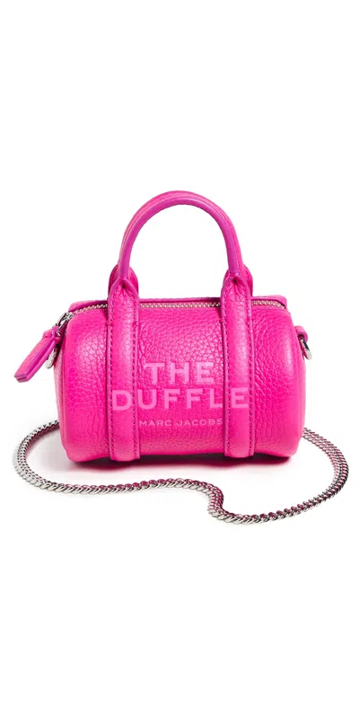Marc Jacobs The Leather Nano Duffle Crossbody Hot Pink In Orange