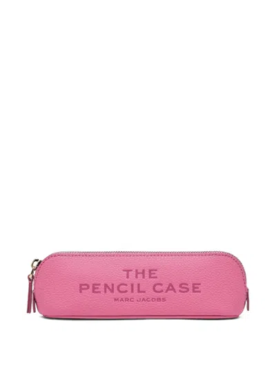 Marc Jacobs The Leather Pencil Case In Pink