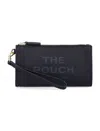 Marc Jacobs Rectangular Leather Clutch Wrist Strap In Black