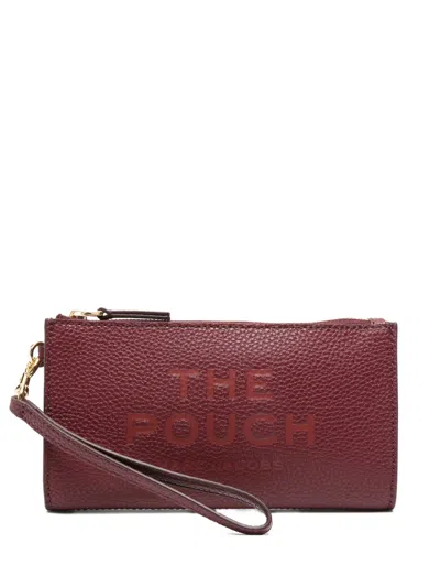 Marc Jacobs The Leather Pouch Clutch Bag In Burgundy