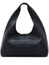 Marc Jacobs Grained Black Leather Handbag With Silver-tone Hardware In Black