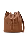 Marc Jacobs 'the Bucket' Brown Crossbody Bag With Embossed Logo On The Front In Argan Oil
