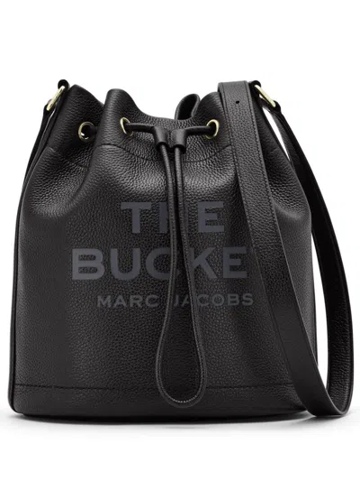 Marc Jacobs The Leather Shoulder Bucket Bag In Black