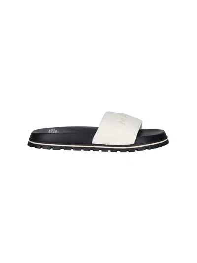 Marc Jacobs The Leather Slide Sandals In White