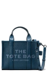 Marc Jacobs The Leather Small Tote Bag In Blue