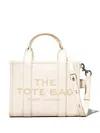 Marc Jacobs The Leather Small Tote Bag In Cotton/silver