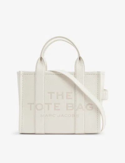 Marc Jacobs The Leather Small Tote Bag In Cotton/silver